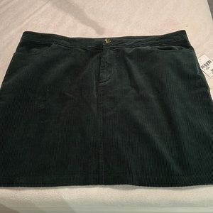Forever 21+ Dark Green Corduroy Skirt Plus
